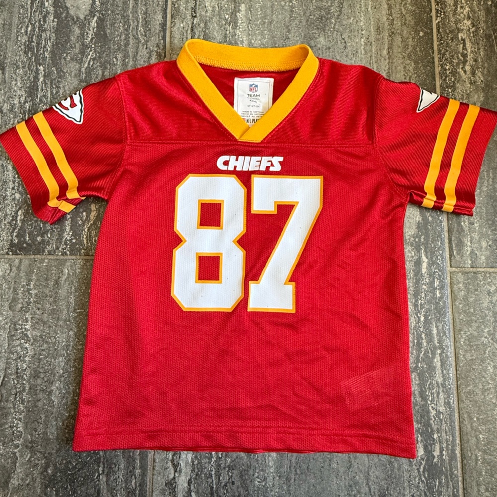 NFL Kids Red & Yellow Chiefs #87 Travis Kelce Football Jersey